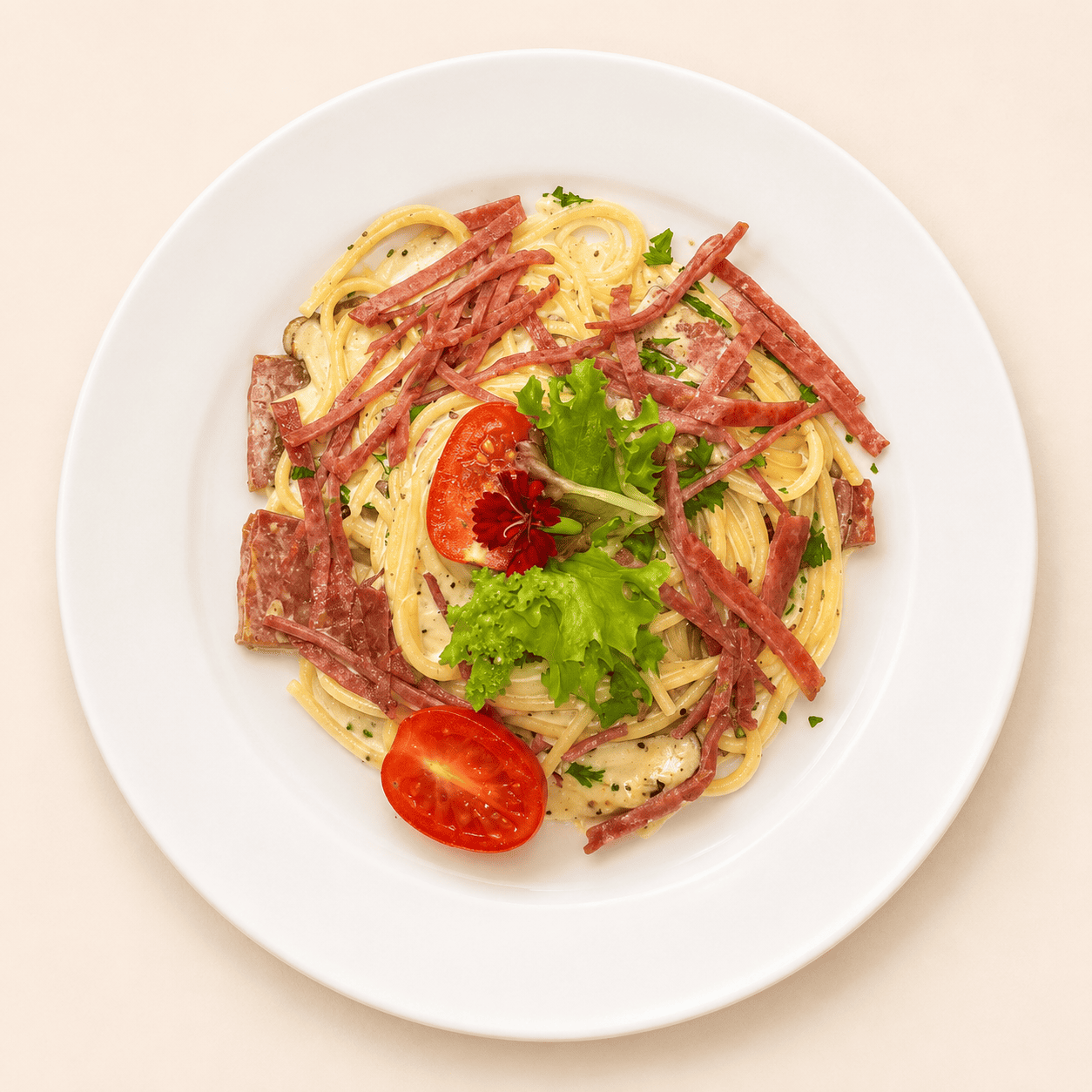 Carbonara beef bacon